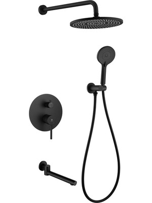 Fontana FJ-4155M  Mat Siyah Ankastre Duş Seti