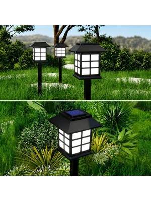 Palmira Demir Hlyos 2 Adet 5W Solar Bahçe Lambası 38 Cm, Güneş Enerjili Dekoratif Dış Mekan Aydınlatması, Su Geçirmez, Otomatik Sensörlü Peyzaj Lambası, Balkon, Teras, Veranda, Yürüyüş Yolu (Beyaz Led)