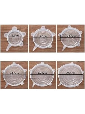 Palmira Demir Silikon Streç Kapak Seti, Gıda Saklama Kabı Kapağı, Plastik, Çok Renkli, 6'lı Set, Elde Yıkanabilir