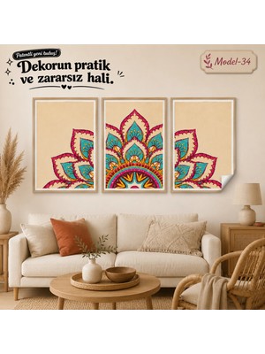 Akıllı Kağıt Statik Tutunma Özellikli Tablo - Poster Modern (Model- 34)