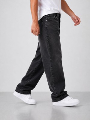 Black Wood Denim Erkek Baggy Jean Pantolon 7748