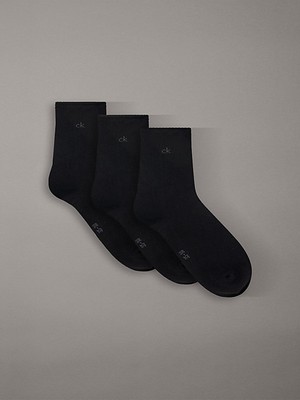 Calvin Klein Kadın / Kız Siyah Calvin Klein Ck Women Sock 3p Rolltop Siyah Kadın Çorap