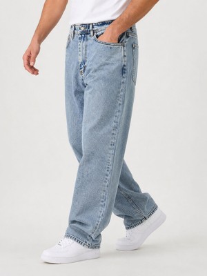 Black Wood Denim Erkek Baggy Jean Pantolon 7748