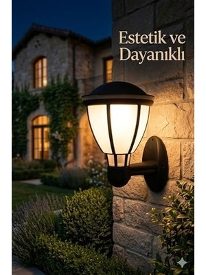 Palmira Demir Kupa Serisi Bahçe Duvar Apliği 37 cm - Siyah E27 Duylu Zita Dış Mekan Lambası - IP54 Su Geçirmez, Uv Korumalı Modern Tasarım (Ampul Hariç)
