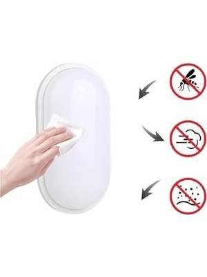 Palmira Demir 20W Oval Beyaz LED Nemliyer Armatür – IP65 Su Geçirmez Tavan/duvar Lambası, 6500K Beyaz Işık, 2000 Lümen, 27X16.7 Cm, Iç ve Dış Mekan Kullanıma Uygun, Banyo Balkon Bahçe Aydınlatması