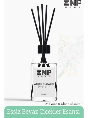 Seraser Beyaz Çiçekler | Çubuklu Oda Kokusu Esansiyel Uçucu Diffuser 50ML