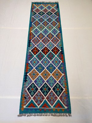 Afgan Halı El Dokuma Afgan Kilim Çift Taraf Kullanım Kök Boya Yolluk 85 x 300 cm