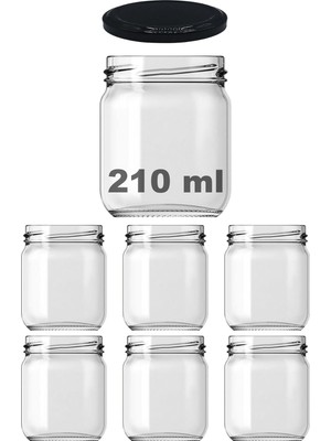 Palmira Demir 10-1000 ml Farklı Boyutlarda Kavanoz (10-1000 Arası) cc Konserve Metal Kapaklı Cam Kavanoz 6 Adet (Şeffaf, 210 Cc)
