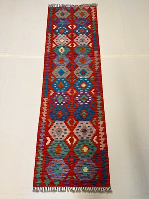 Afgan Halı El Dokuma Afgan Kilim Çift Taraf Kullanım Kök Boya Yolluk 74 x 243 cm
