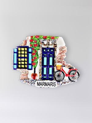 Mundy Marmaris Polyester Kabartmalı Magnet 7 x 5,5 cm Dekoratif Hediyelik Buzdolabı Süsü (KOD:1497)