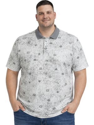Battal Moda Erkek Büyük Beden Açık Gri Polo Yaka Marina Kısa Kollu Tişört 3xl-4xl-5xl-6xl
