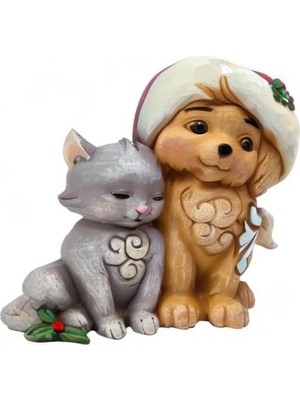 Palmira Demir Jim Shore Heartwood Creek Noel Baba Şapkalı Kedi Yavrusu Figürü, 11.1 Cm, Çok Renkli