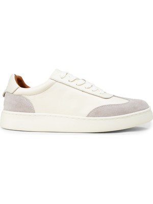 Deery Erkek Hakiki Deri Beyaz Sneaker Ayakkabı - 04407MBYZE01