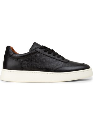 Deery Erkek Hakiki Deri Siyah Sneaker Ayakkabı - 04406MSYHE01