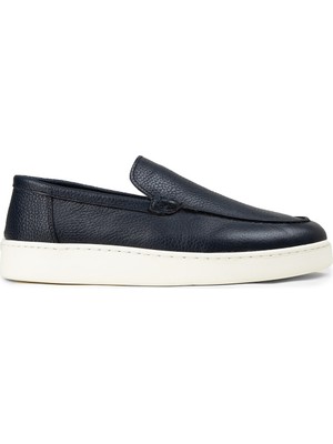 Deery Erkek Hakiki Deri Lacivert Loafer Ayakkabı - 04405MLCVE01