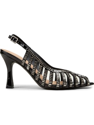 Deery Kadın Siyah Slingback Abiye Ayakkabı - 26204ZSYHM01