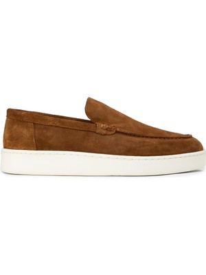 Deery Erkek Hakiki Süet Taba Renk Loafer Ayakkabı - 04405MTBAE01
