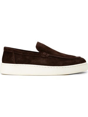 Deery Hakiki Süet Kahverengi Erkek Loafer Ayakkabı - 04405MKHVE01
