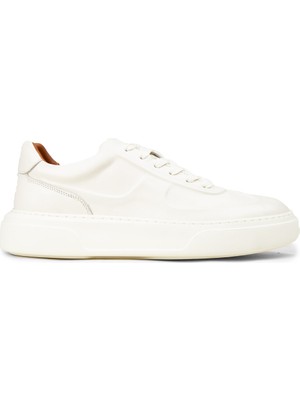 Deery Erkek Hakiki Deri Beyaz Sneaker Ayakkabı - 04601MBYZE01