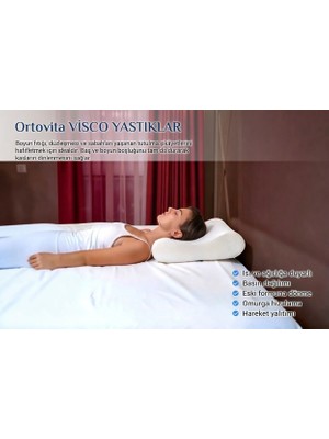Ortovita Rahat, Stres Azaltıcı ve Sağlıklı Uyku Için Visco Ergonomik Ortopedik Yastık Rahat Duruş ve Kas Agrısı Giderici Visco