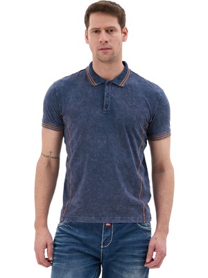Cipo & Baxx Erkek Polo Yaka Tişört Vintage Yıkamalı Regular Fit CT852