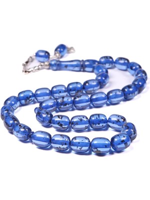 Tesbihkenti Iri Boy Çay Fosilli Uçak Camı Tesbih 13X11 mm