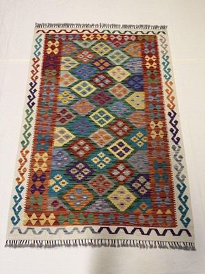 Afgan Halı El Dokuma Afgan Kilim Çift Taraf Kullanım Kök Boya 125 x 180 cm