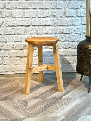 Woodensa Ahsap Üç  Ayak Çok Kullanimli Tabure Kiraz 27X45 cm CIN011