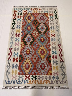 Afgan Halı El Dokuma Afgan Kilim Çift Taraf Kullanım Kök Boya 122 x 193 cm