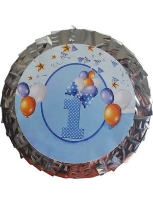 Aktez-El 1 Yaş Erkek Temalı Katlanabilir Pinyata ve Sopası