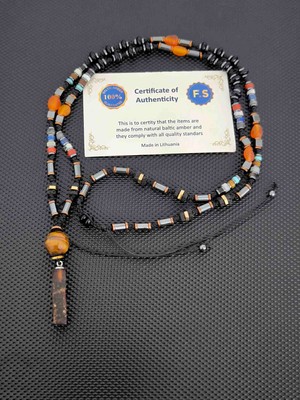 Tahrastone Baltık Damla Kehribar-Lapis Lazuli-Kaplangözü-Amazonit-Kırmızı Jasper -Rutil Kuvars-Obsidyen-Firuze Turkuaz-Spectrolit-Oniks-Hematit Doğaltaş Kolye
