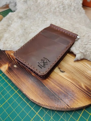 Balthazar Workshop Solaire Kişiselleştirilebilir El Yapımı Para Klipsli Vejetal Tabaklanmış Crazy Deri Cüzdan