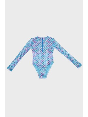Slipstop Miranda Long Sleeve Desenli Uv Korumalı Mayo Kız Çocuk Mayo SM2611001405