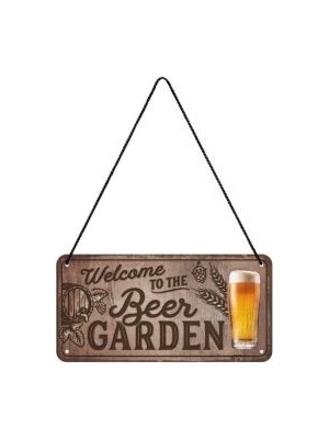 Nostalgic Art Nostalgic-Art Welcome To The Beer Garden Retro Asmalı Metal Levha, 10 x 20 cm