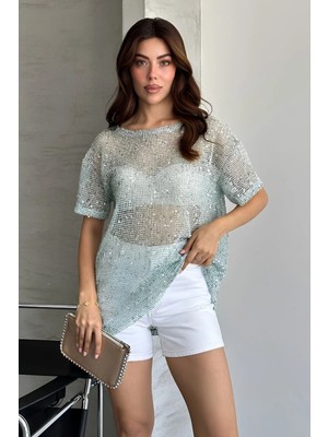 Shopping Shop Pullu File Bluz MINT