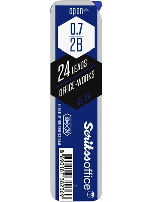 Scrikss SL-24 0.7 mm 2B Min Versatil Kalem Ucu Siyah Renk 24 Adet Plastik Kutu