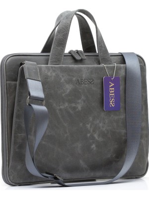 ABESS Premium Hakiki Deri Evrak Çantası - Lüks Gerçek Deri Laptop Çantası - Unisex İnce Tasarım 15.6 İnç Uyumlu (A5276G) | İş & Ofis