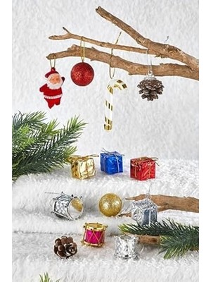 Ahl Shop Waldern Yılbaşı Çam Ağacı 12 Parça Kozalaklı Karışık Süs Paketi