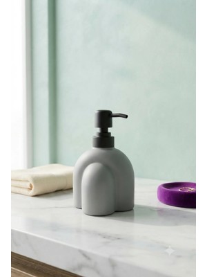 Modern Kabartmalı Cam Sıvı Sabunluk, Mat Minimal Dekoratif Tasarım, 250 Ml, 14 x 9 x 5,5 cm