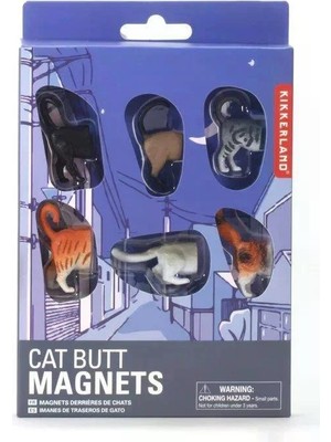 Kikkerland Funny Cat Butt Kedi Poposu Magnet Seti