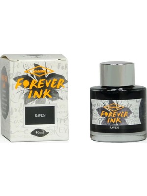 Diamine Forever Permanent & Waterproof Pigment Şişe Mürekkep 50ML Raven