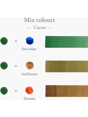 Kakimori Inkstand Colour Karıştırabilir Dolma Kalem Mürekkebi 35 ml - Cactus