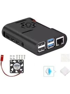 Ahl Shop Raspberry Pi 4 Fan Case-Siyah