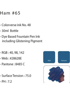Colorverse Coloverse No.48 Ham #65 - Glistening Series    Mürekkep