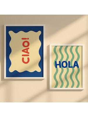 Nt Handmade Mc Home Art Çerçeveli Uv Baskı Ciao Hola Duvar Tablosu – Modern & Şık Duvar Dekoru