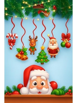 Ahl Shop Yılbaşı Ağacı Süsü, Yılbaşı Dekoratif Banner, Şekillendirilmiş Noel Figürleri, Parti Mazemeleri, (Banner)