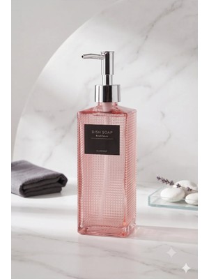 Premium Dokulu Cam Sıvı Sabunluk – 500ML - 23 x 7 x 7 cm