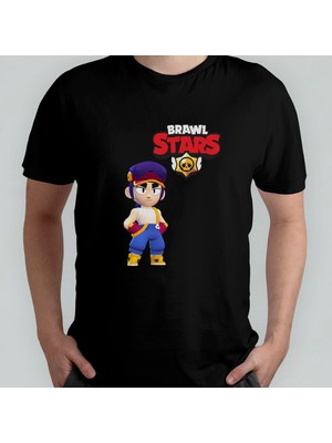 Pixxa Brawl Stars Fang Unisex %100 Pamuklu Bisiklet Yaka T-Shirt Model 2