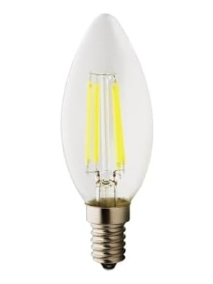 Ahl Shop Rustik LED Filament Ampul 4 Watt E14 Duy Sarı Işık Dekoratif Vintage Aydınlatma (1, Şeffaf Cam C35)