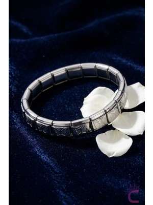 Cinderella Kelebekli Paslanmaz Çelik Italyan Charm Bileklik 18CM Gümüş - Charmlı Italyan Bilekliği